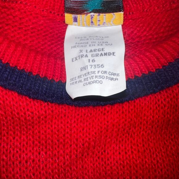 Vintage 90s Mickey and Minnie mouse crewneck preppy knit sweater youth size 16 - Picture 6 of 8